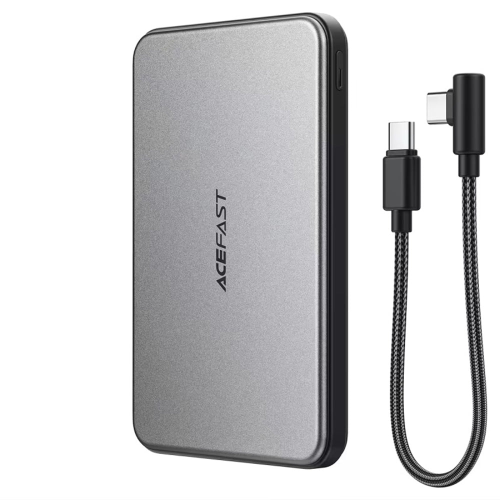 Acefast Baterie externa Acefast Magnetic Wireless (M30), with Type-C Cable, MagSafe, Ultra-thin, 2x USB-C, LED, 5000mAh,