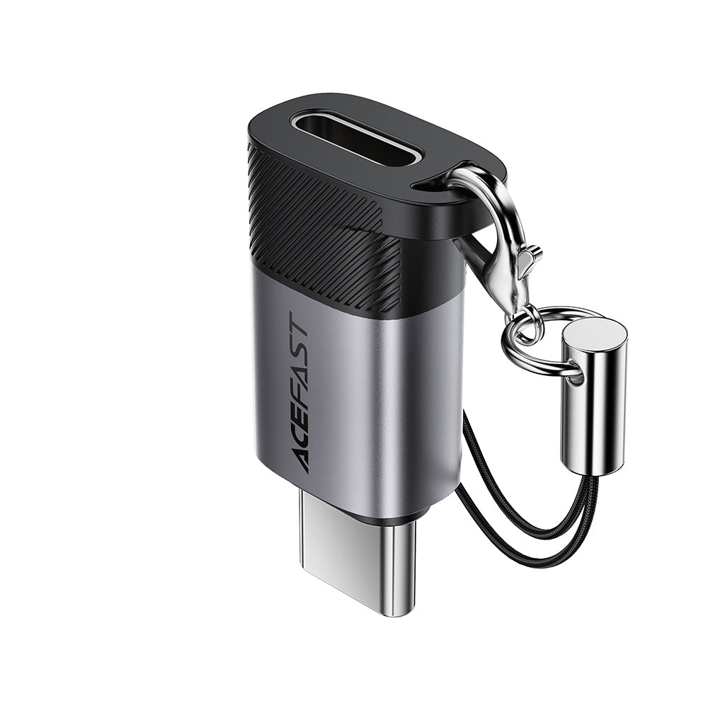 Acefast Adaptor Acefast Adapter (J19), Lightning Female to USB-C Male, 60W Charging, USB2.0 Data Transmission, Gri – ima