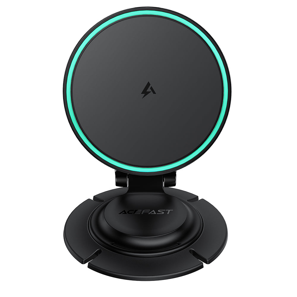Acefast Suport Acefast with Wireless Charging (D65), Magnetic, 15W, 3+1 Axis Adjustability, Light, Foldable, Negru