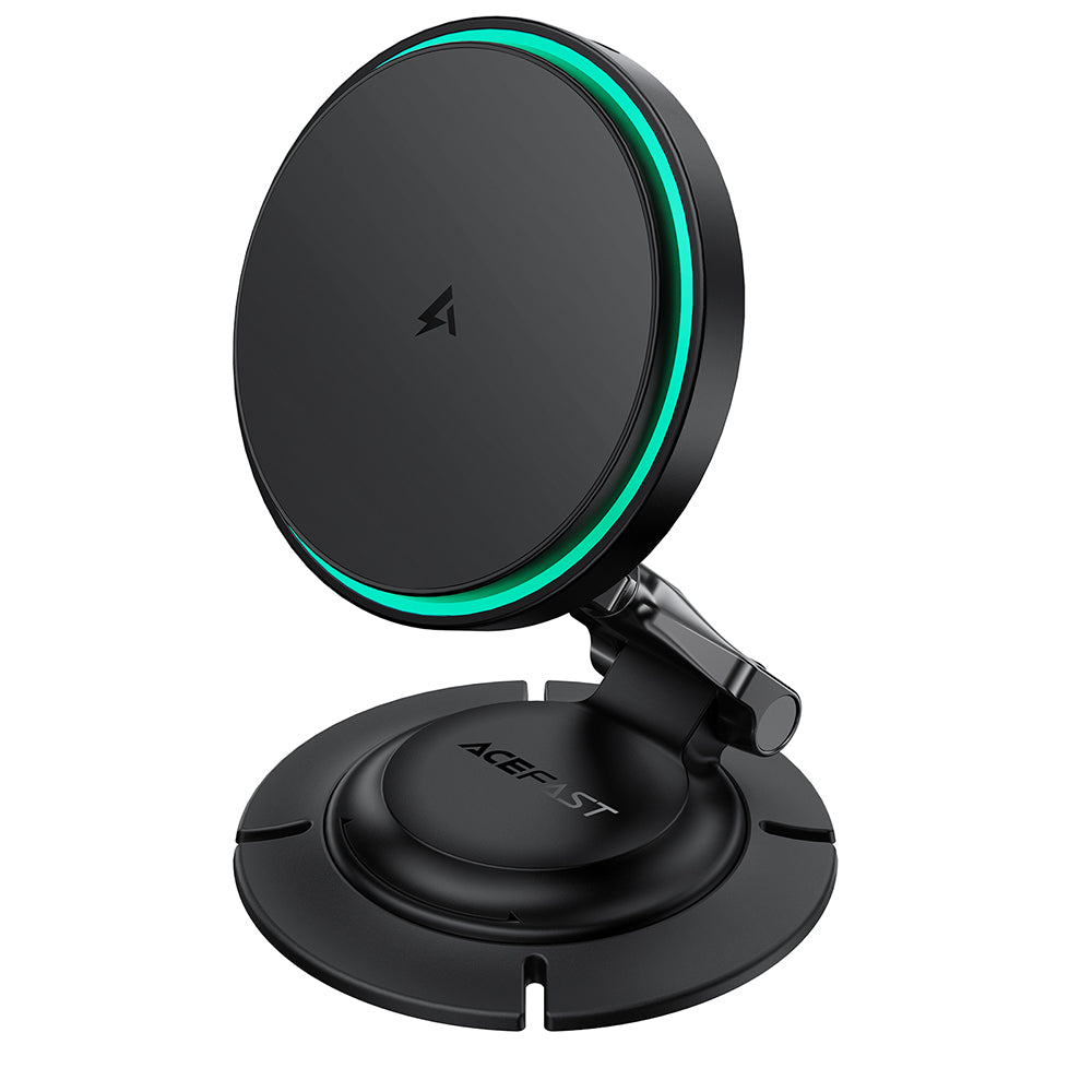 Acefast Suport Acefast with Wireless Charging (D65), Magnetic, 15W, 3+1 Axis Adjustability, Light, Foldable, Negru – ima