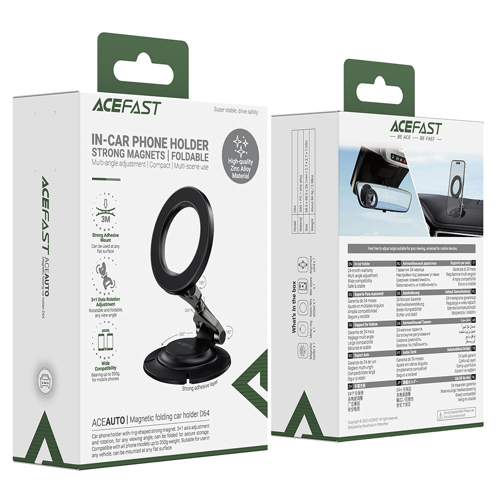 Acefast Suport Acefast (D64), Magnetic, with Three-axis Design, Foldable, Universal, Negru – imagine 7