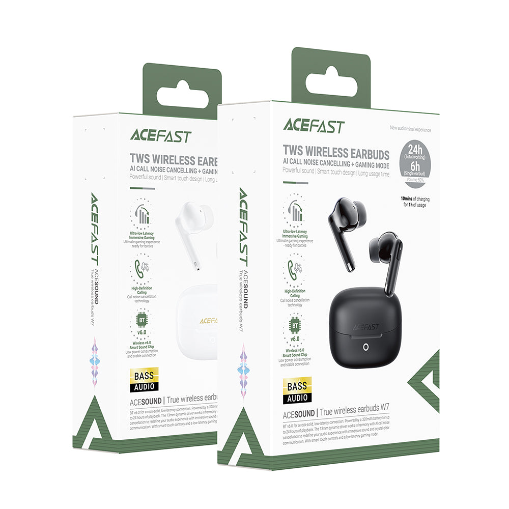 Acefast Casti Acefast (W7), In-Ear Design, TWS, AI Call Noise Cancelling, Game Mode, BT6.0, Negru – imagine 7