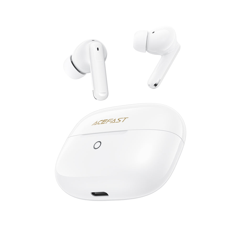 Acefast Casti Acefast (W7), In-ear, BT 6.0, AI Call Noise Cancelling, Gaming Mode, Touch, IPX4, 320mAh, USB-C, Alb – ima