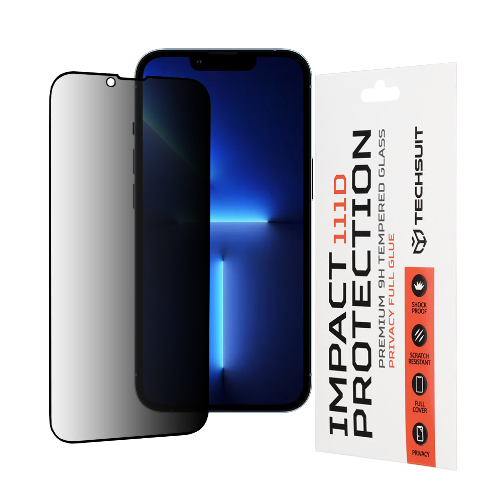 Techsuit - 111D Privacy Full Glue - iPhone 13 Pro Max / iPhone 14 Plus - Black