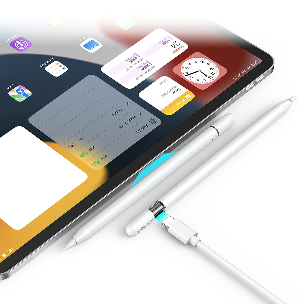 Acefast - Stylus Pen (V3) - for iPad, Active, Capacitive, with Wireless Charging, Minimal Lag, 90mAh, Type-C - White