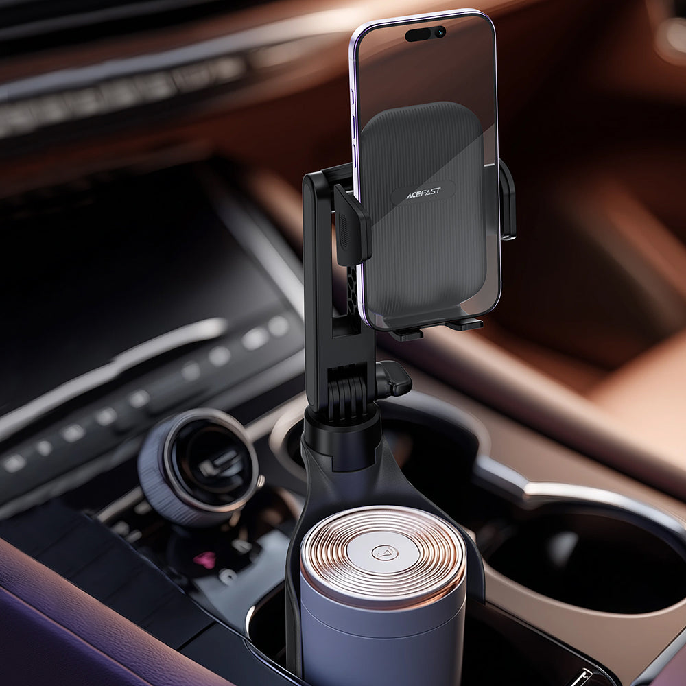 Acefast- Car Holder (D63) - with 2 Bases, Reliable Clamps, One-key Opening, Flexible Rod, Non‑slip Silicone, Universal -