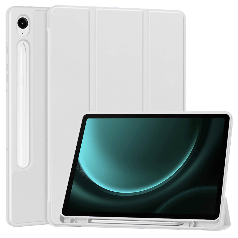Techsuit - Flex Trifold (with Pencil Holder) - Samsung Galaxy Tab S9 / S9 FE / S10 FE - Gray