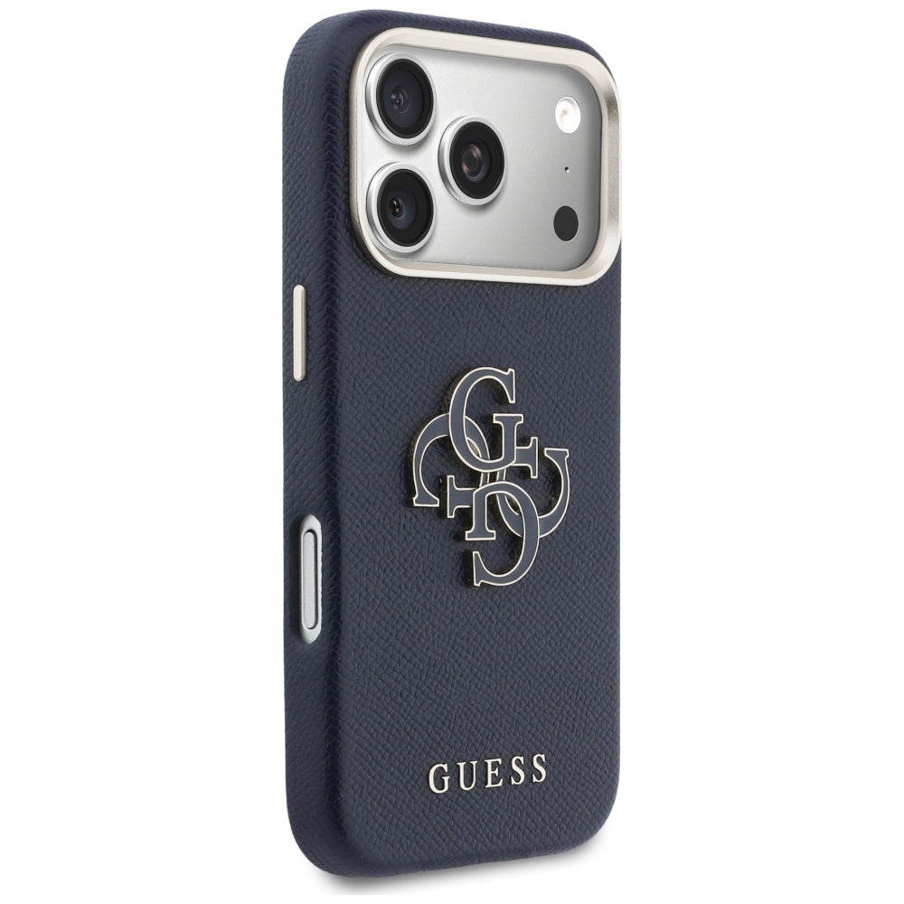 Husa pentru iPhone 17 Pro Max - Guess Hardcase Resin Logo (GUHCP17X5PS4RGGB) - Blue