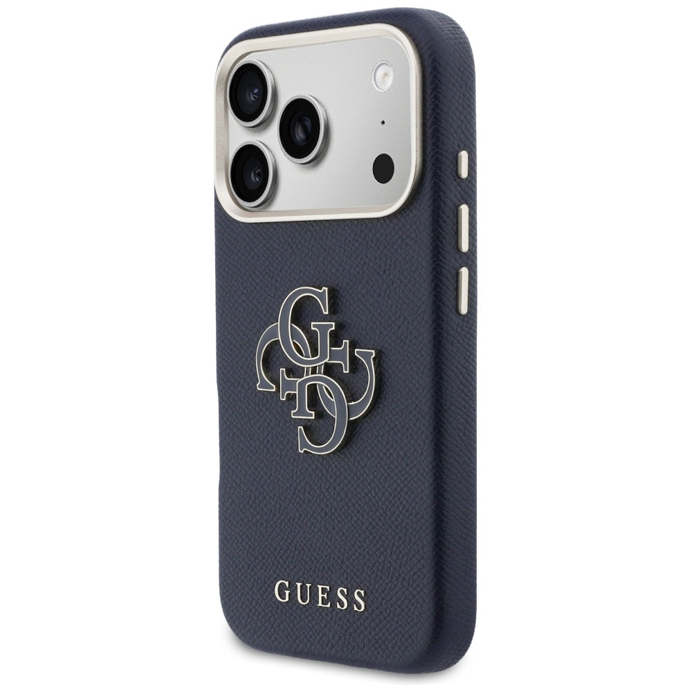 Husa pentru iPhone 17 Pro Max - Guess Hardcase Resin Logo (GUHCP17X5PS4RGGB) - Blue