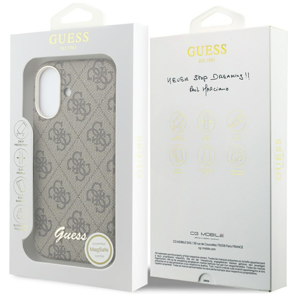 Guess - 4G Script MagSafe (GUHMP17S5P4FWMSW) - iPhone 17 - Brown