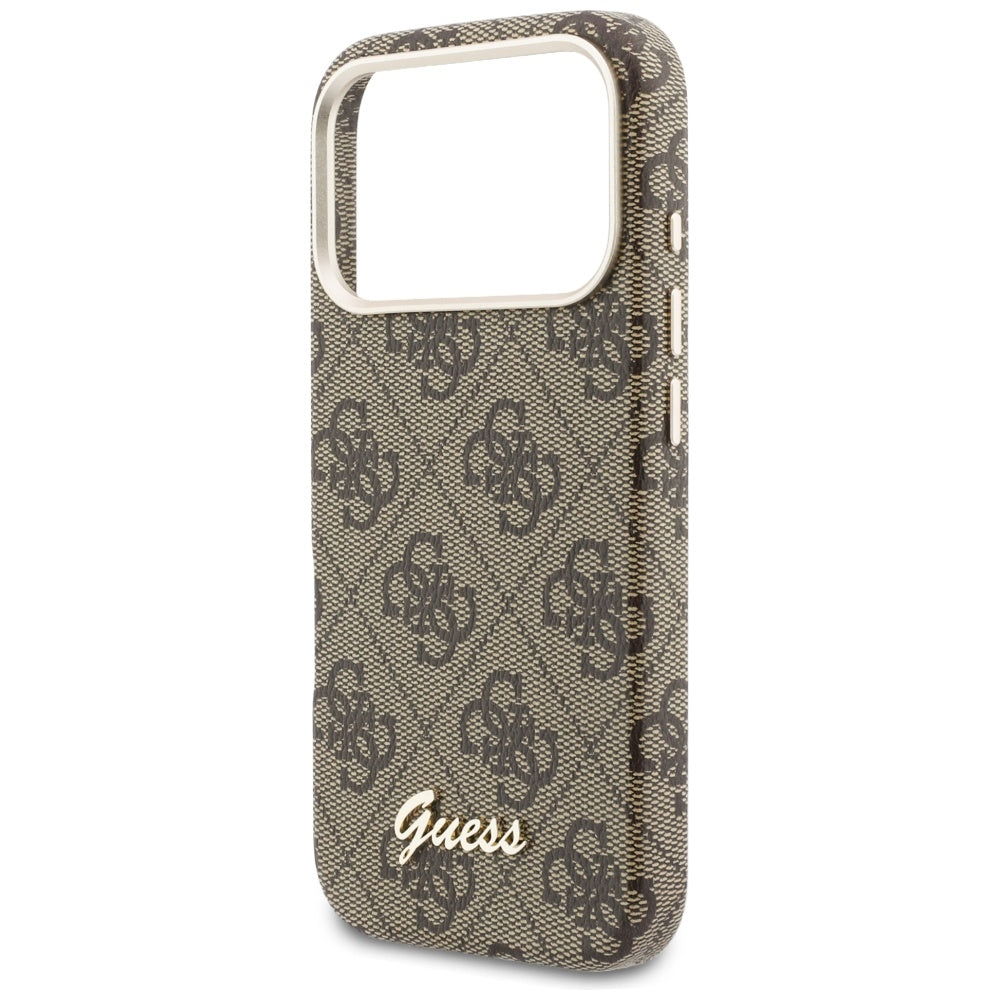 Guess Husa de protectie Guess 4G Script MagSafe (GUHMP17X5P4FWMSW) compatibil cu iPhone 17 Pro Max, Maro – imagine 3