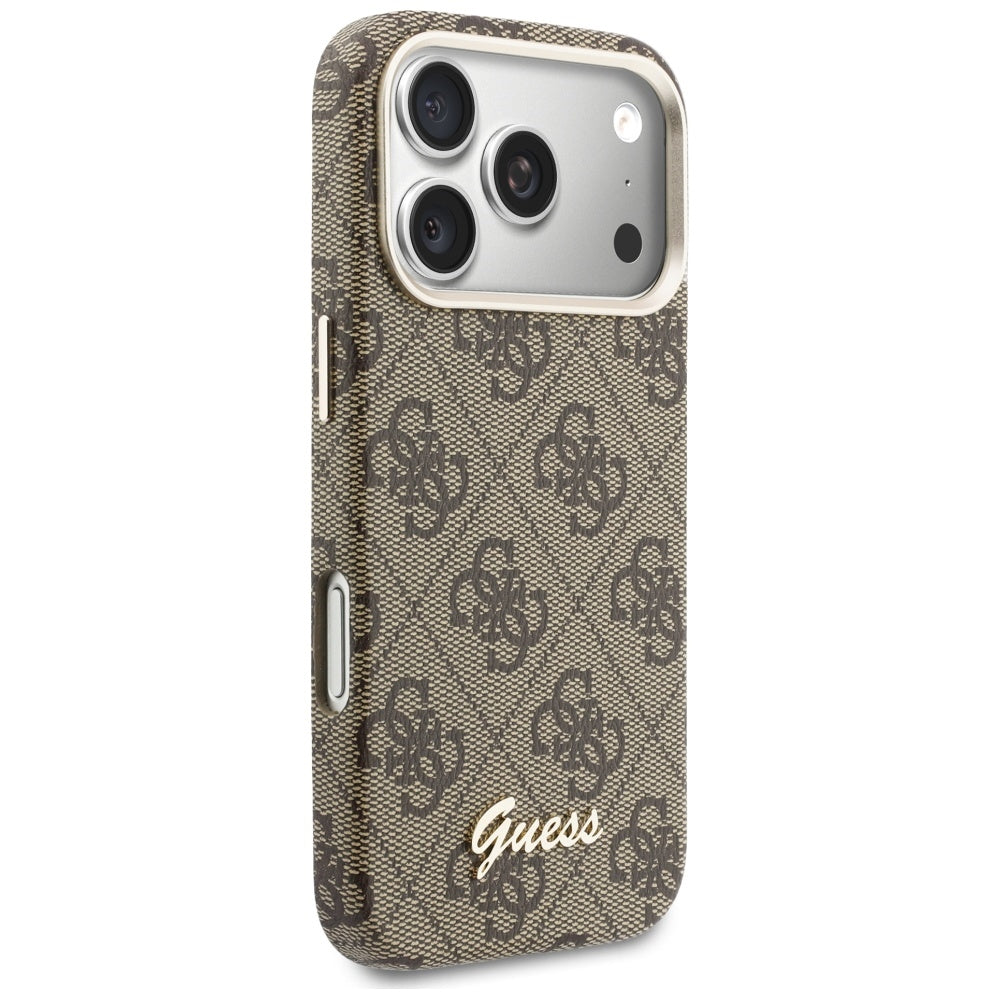 Guess Husa de protectie Guess 4G Script MagSafe (GUHMP17X5P4FWMSW) compatibil cu iPhone 17 Pro Max, Maro – imagine 6