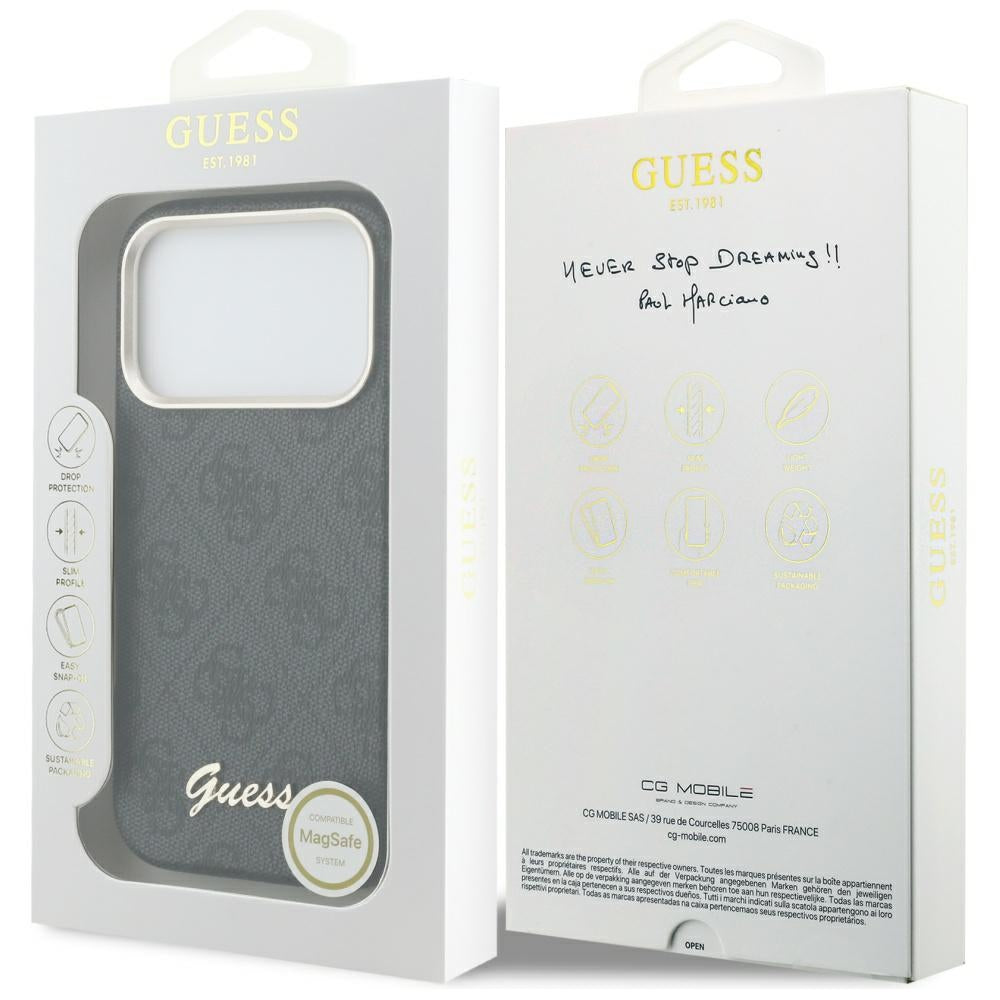 Guess - 4G Script MagSafe (GUHMP17X5P4FWMSK) - iPhone 17 Pro Max - Black