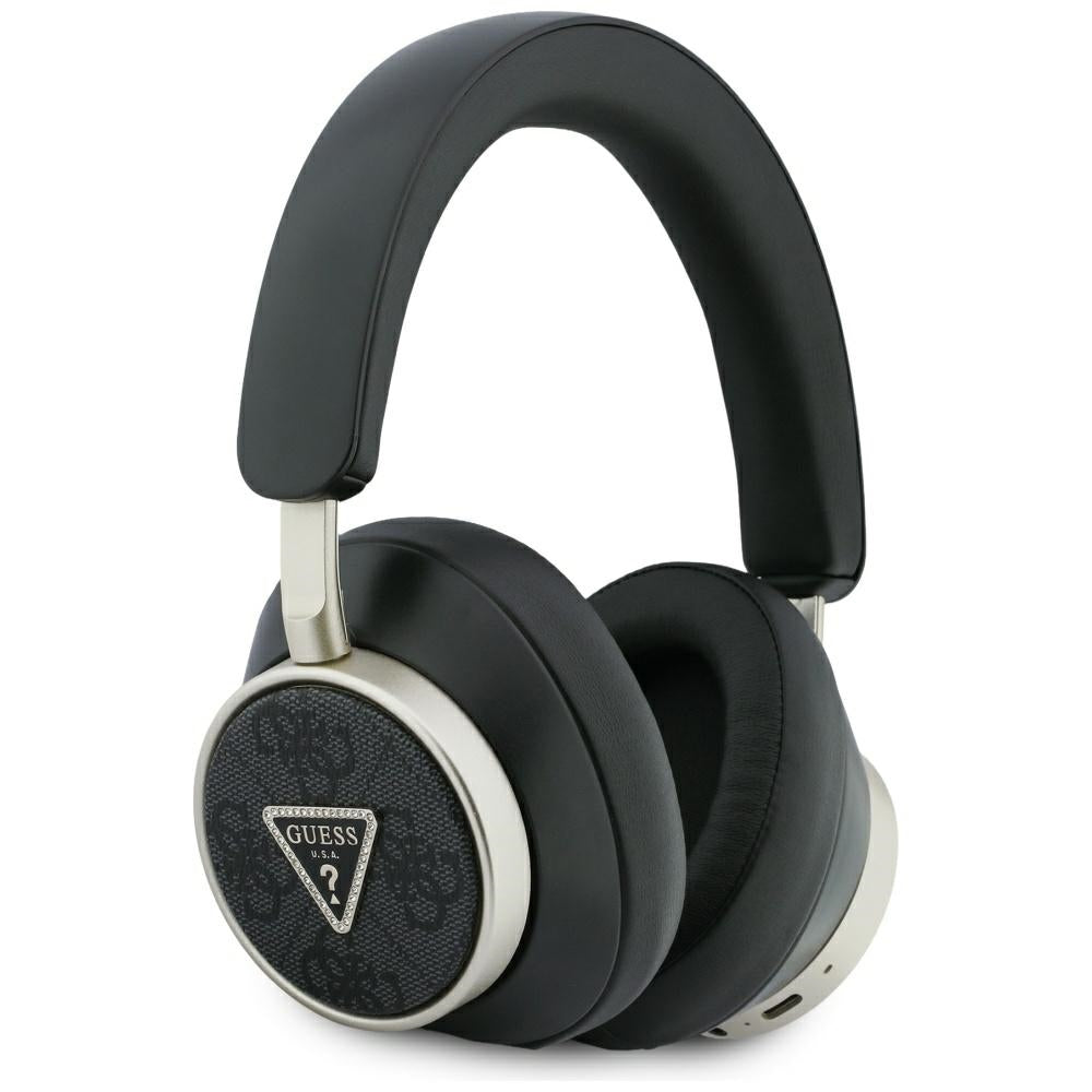 Guess - Wireless Headphones 4G Triangle Logo (GUBHC15P4MRCTK) - Bluetooth, ENC Technology, Over-ear, Eco Leather - Black
