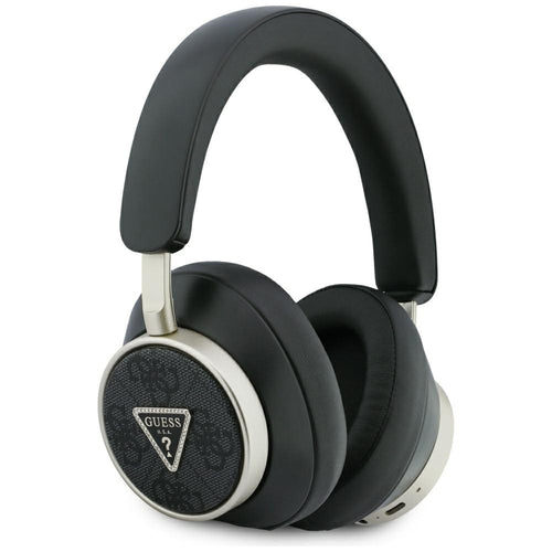 Guess - Wireless Headphones 4G Triangle Logo (GUBHC15P4MRCTK) - Bluetooth, ENC Technology, Over-ear, Eco Leather - Black