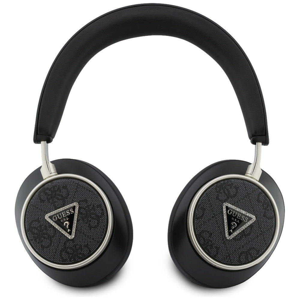 Guess - Wireless Headphones 4G Triangle Logo (GUBHC15P4MRCTK) - Bluetooth, ENC Technology, Over-ear, Eco Leather - Black