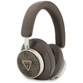Guess - Wireless Headphones 4G Triangle Logo (GUBHC15P4MRCTW) - Bluetooth, ENC Technology, Over-ear, Eco Leather - Brown