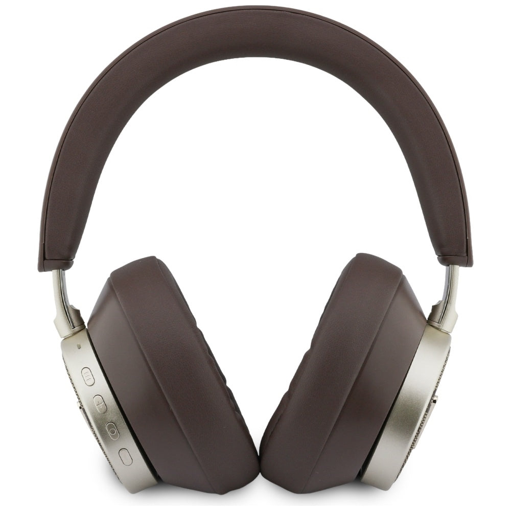 Guess - Wireless Headphones 4G Triangle Logo (GUBHC15P4MRCTW) - Bluetooth, ENC Technology, Over-ear, Eco Leather - Brown