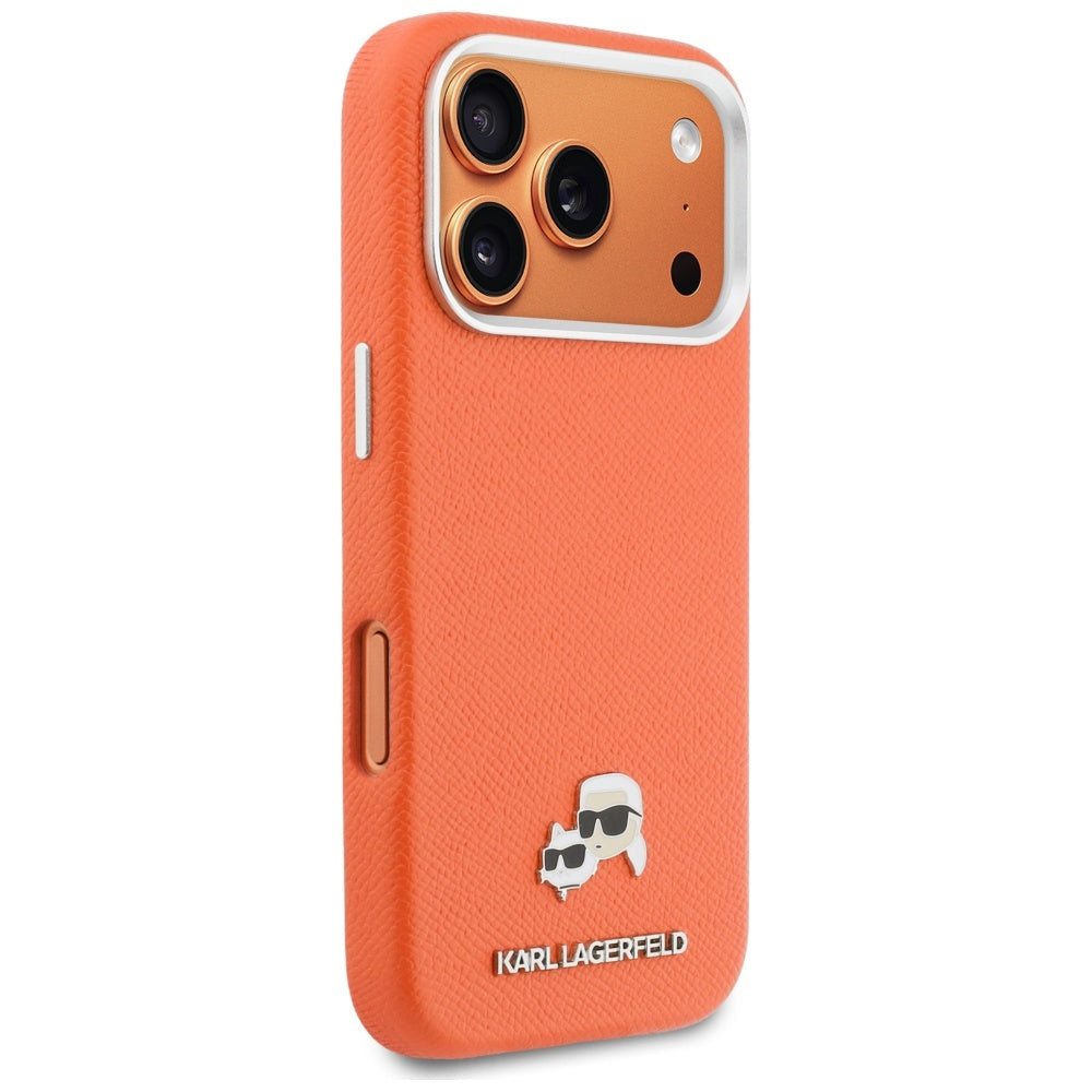 Karl Lagerfeld Husa de protectie Karl Lagerfeld Karl & Choupette Head Pin Saffiano MagSafe (KLHMP17L6PFKCLO) compatibil 