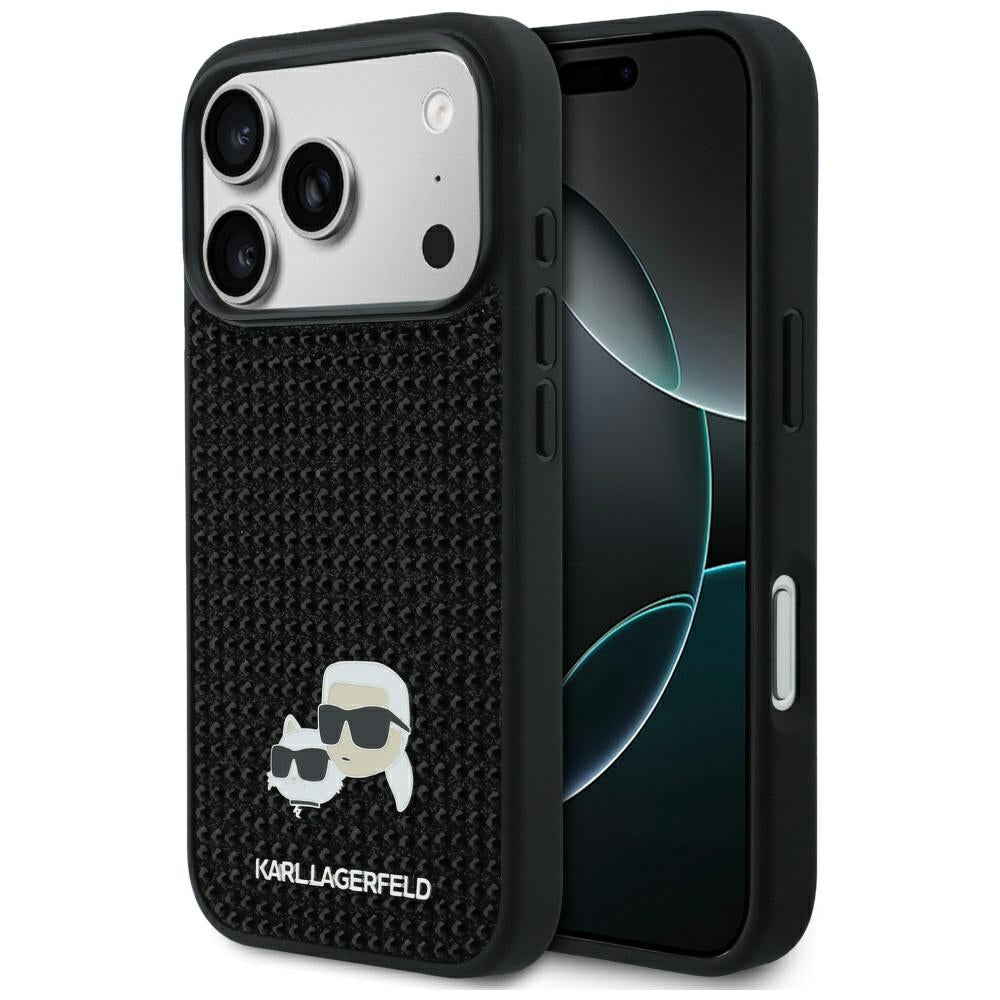 Karl Lagerfeld - Hardcase Rhinestone with K&C Pin (KLHCP17L6PRKCLK) - iPhone 17 Pro - Black