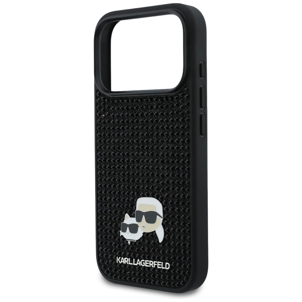 Karl Lagerfeld - Hardcase Rhinestone with K&C Pin (KLHCP17L6PRKCLK) - iPhone 17 Pro - Black