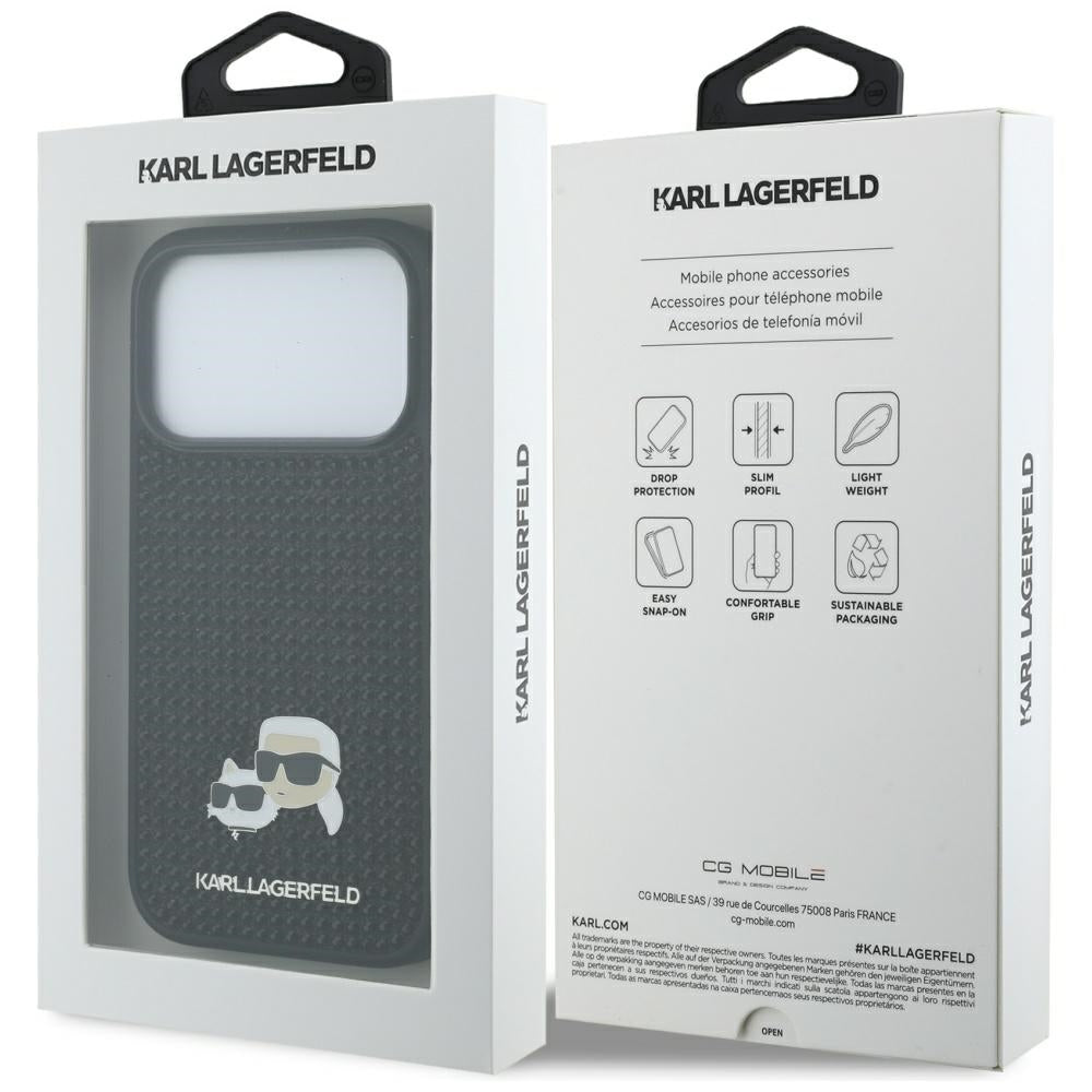 Karl Lagerfeld - Hardcase Rhinestone with K&C Pin (KLHCP17L6PRKCLK) - iPhone 17 Pro - Black