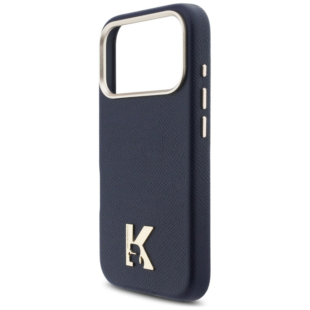Karl Lagerfeld - Hardcase Leather MagSafe with K Head Logo (KLHMP17L5PGFKHGB) - iPhone 17 Pro - Blue