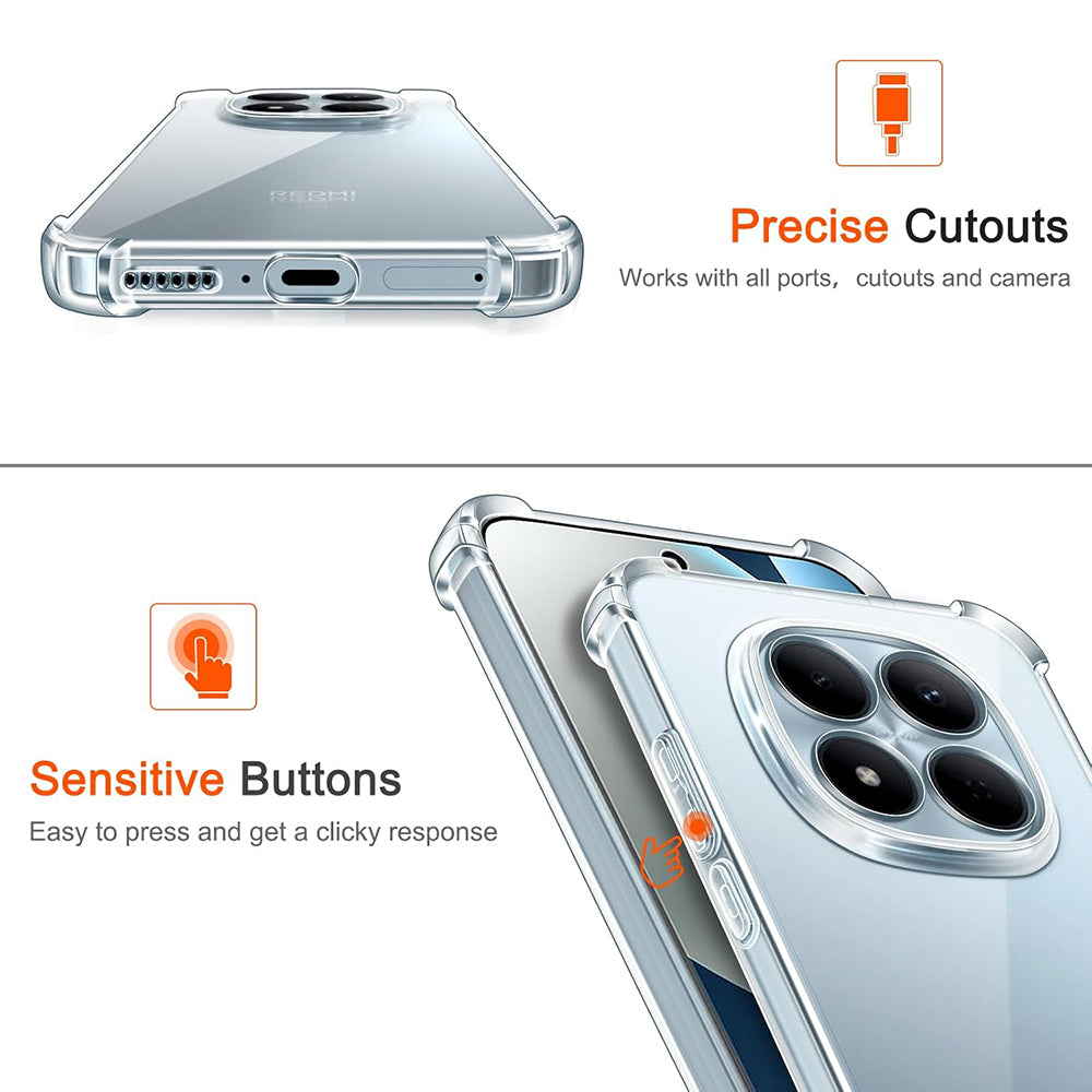 Techsuit - Shockproof Clear Silicone - Xiaomi Redmi Note 15 Pro 4G - Clear