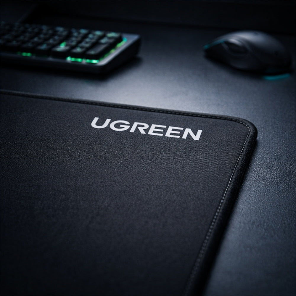Ugreen - Mouse Pad (CY016) - for Gaming, Non-Slip Rubber Base, 260 x 200mm - Black