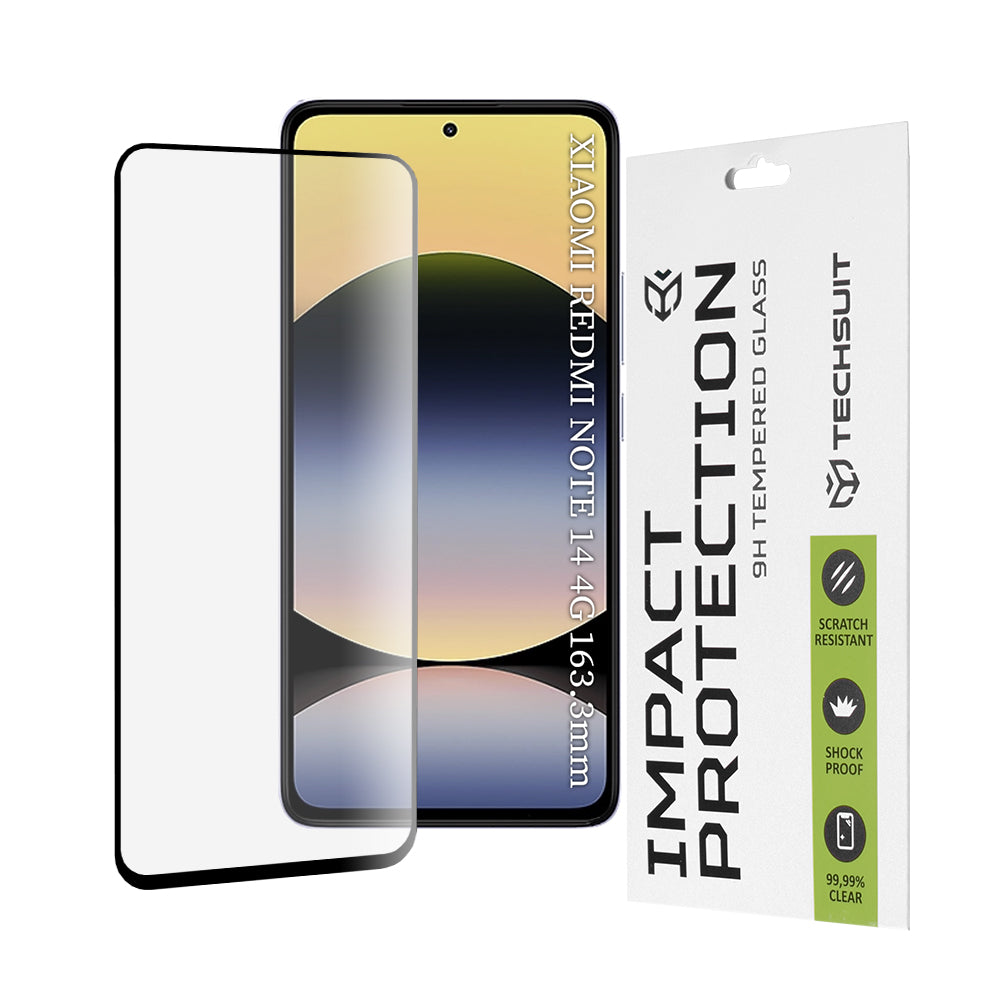 Techsuit - 111D Full Cover / Full Glue Glass - Xiaomi Redmi Note 14 4G (Regional) / Redmi Note 14 5G - Black
