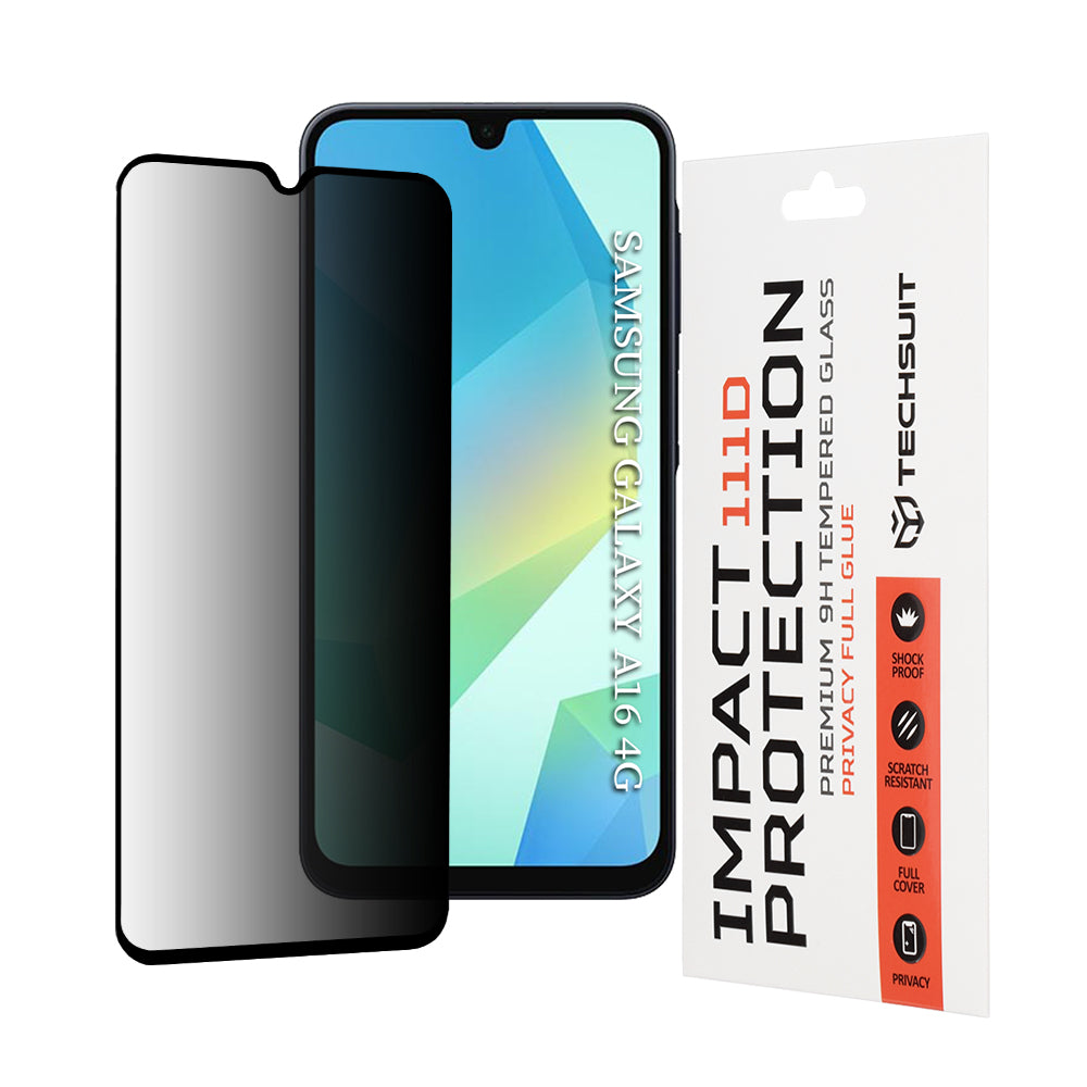 Techsuit - 111D Privacy Full Glue - Samsung Galaxy A16 4G / A16 5G / A17 4G / A17 5G - Black