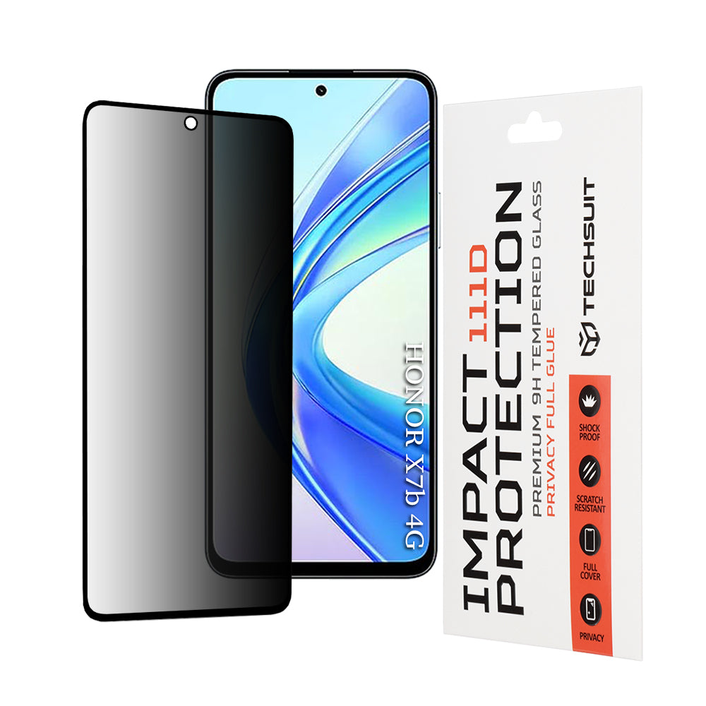 Techsuit - 111D Privacy Full Glue - Honor X7b / X7b 5G / 90 SMART - Black