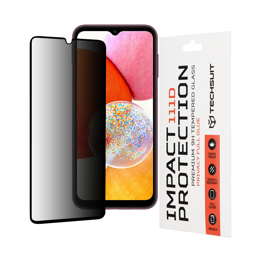 TechSuit Folie de protectie Techsuit 111D Privacy Full Glue compatibil cu Samsung Galaxy A14 4G / A14 5G, Negru