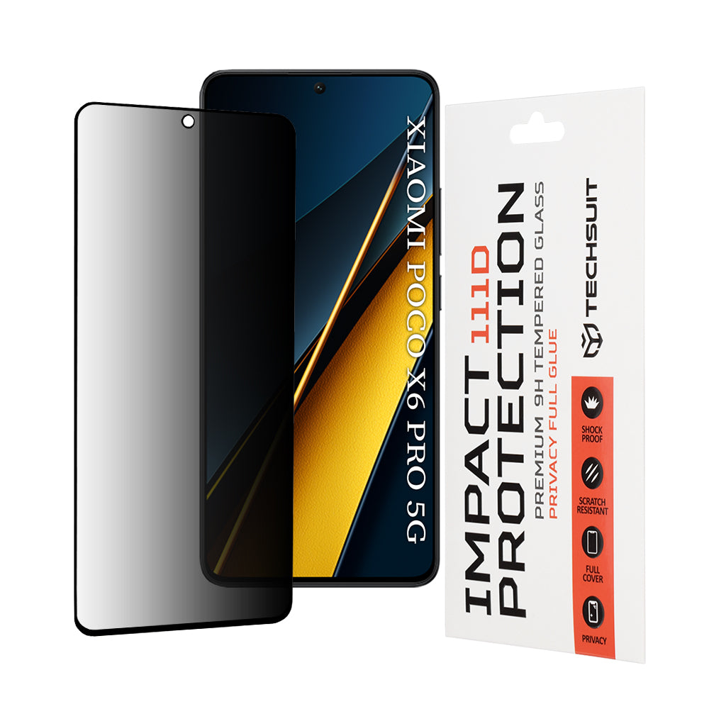 Techsuit - 111D Privacy Full Glue - Xiaomi Poco X6 Pro - Black