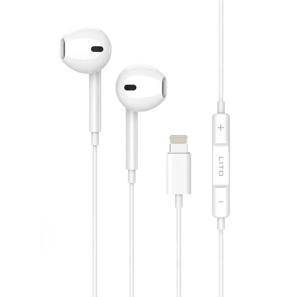 Casti Lito (LF01L), Lightning, Stereo, Alb