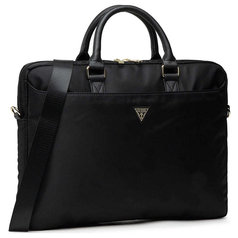 Geanta pentru Laptop 16", Unisex, Ajustabila - Guess Nylon Triangle Logo (GUCB15NTMLBK) - Black