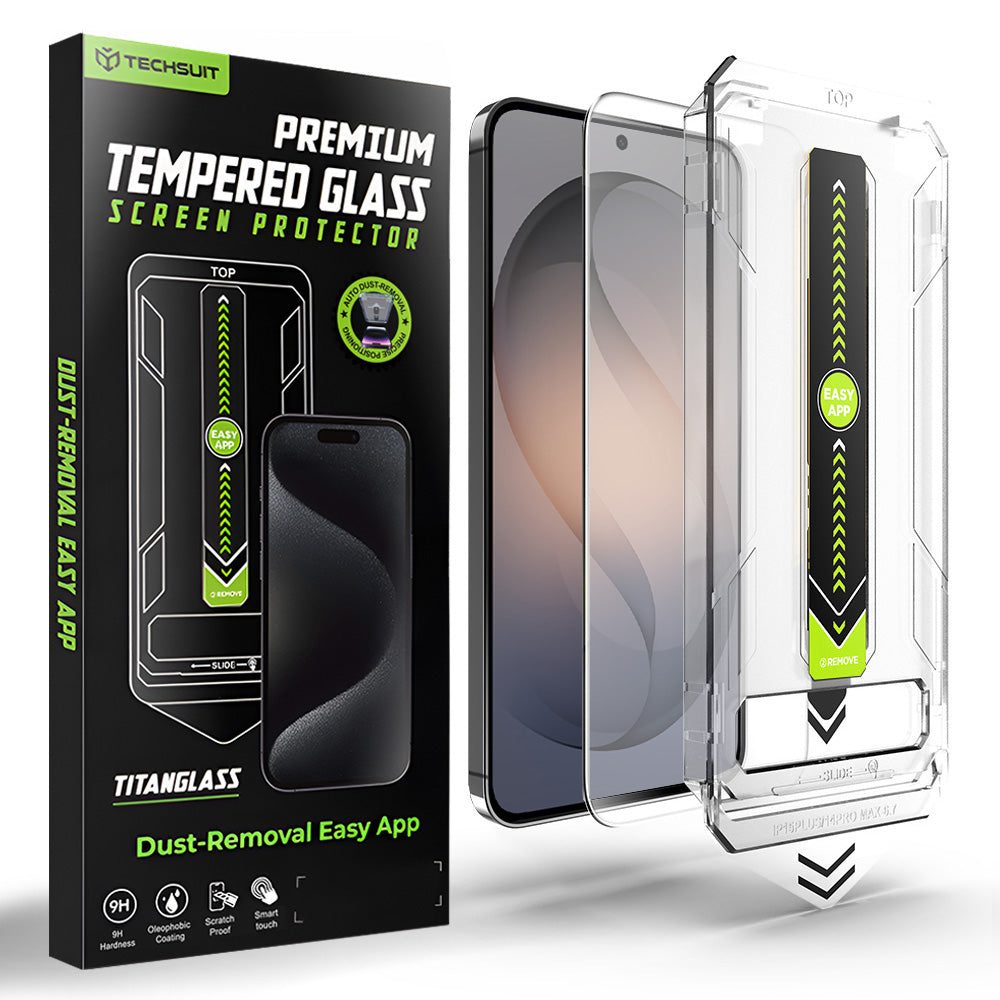 Techsuit - [Fingerprint Unlock Compatible] TitanGlass CrystalHD - Samsung Galaxy S26 - Clear