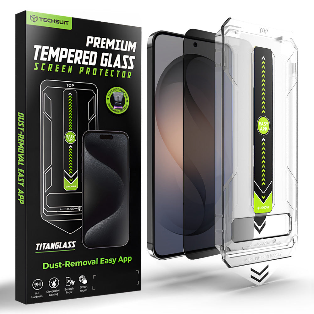 Techsuit - [Fingerprint Unlock Compatible] TitanGlass CrystalHD - Samsung Galaxy S26 - Privacy