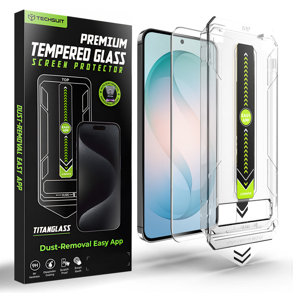 Techsuit - [Fingerprint Unlock Compatible] TitanGlass CrystalHD - Samsung Galaxy S26 Plus - Clear