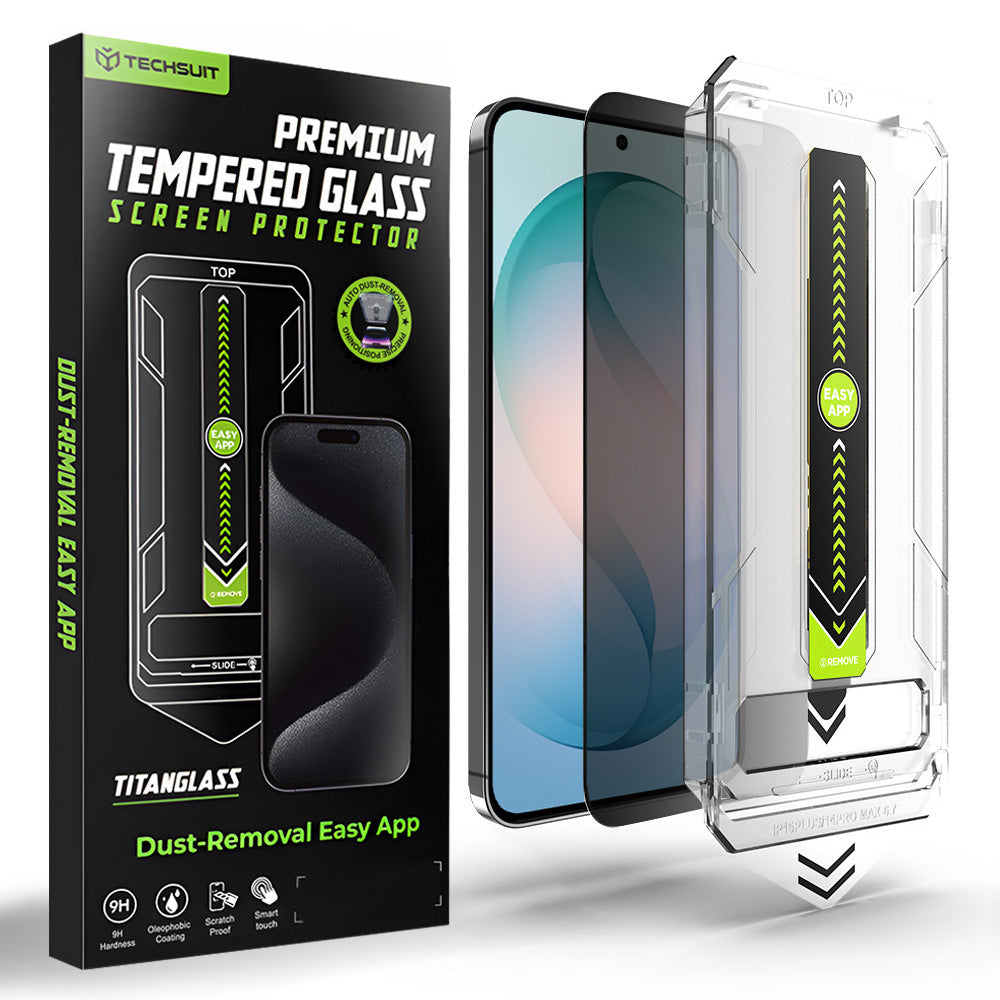 Techsuit - [Fingerprint Unlock Compatible] TitanGlass CrystalHD - Samsung Galaxy S26 Plus - Privacy