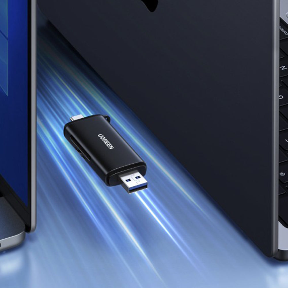 Ugreen - Card Reader CM803 (65024) - Type-C, USB to SD, TF Card, Dual Connector, 312MB/s, Plug&Play - Black
