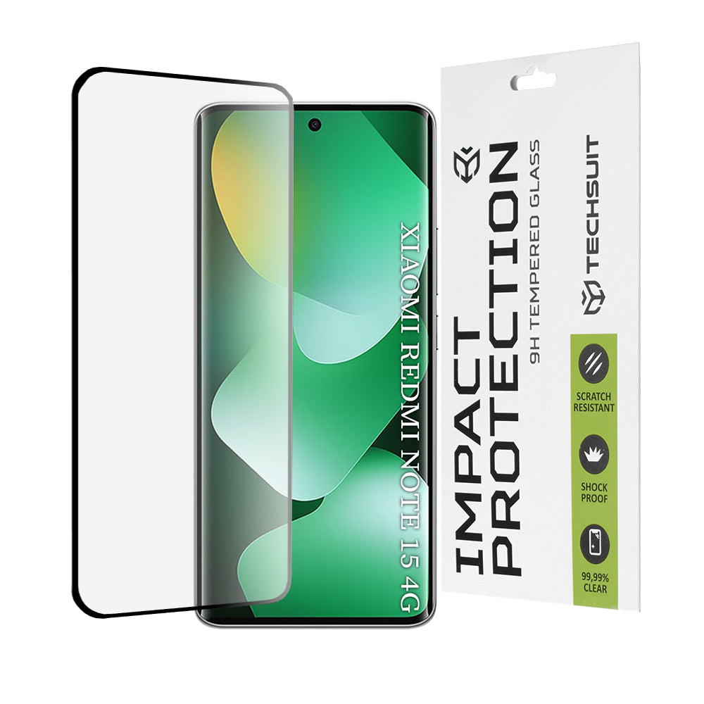 Techsuit - 111D Full Cover / Full Glue Glass / 3D Curved Screen - Xiaomi Redmi Note 15 4G - Black