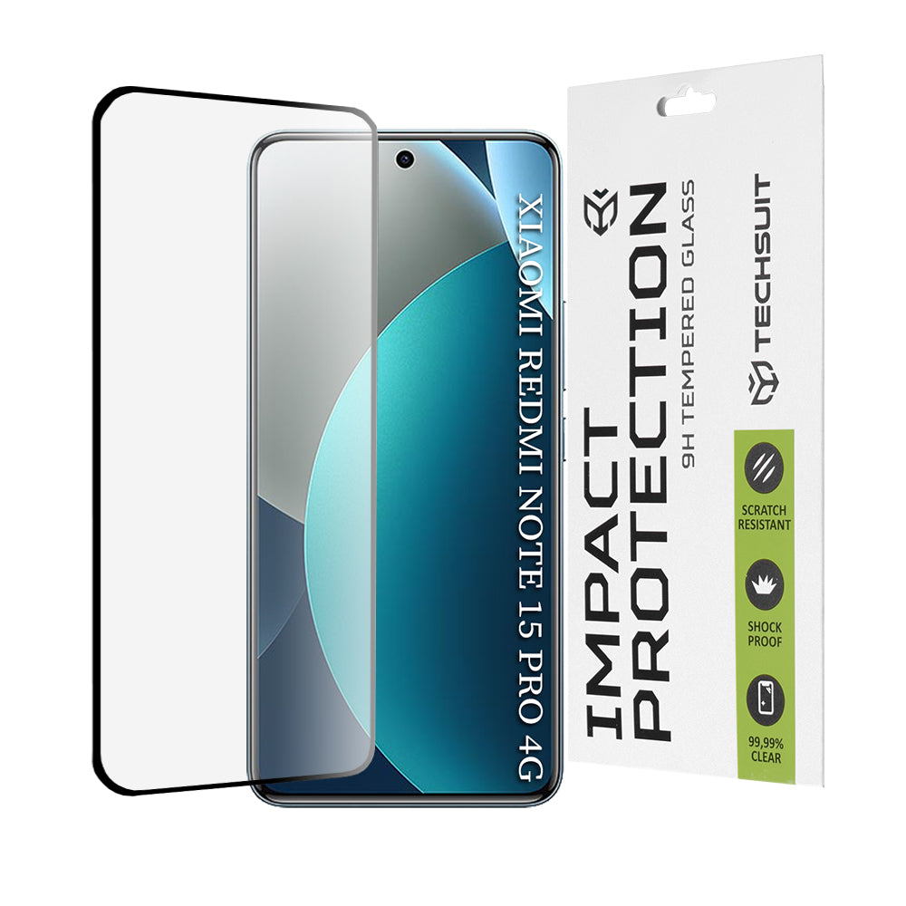 Techsuit - 111D Full Cover / Full Glue Glass / 3D Curved Screen - Xiaomi Redmi Note 15 Pro 4G - Black