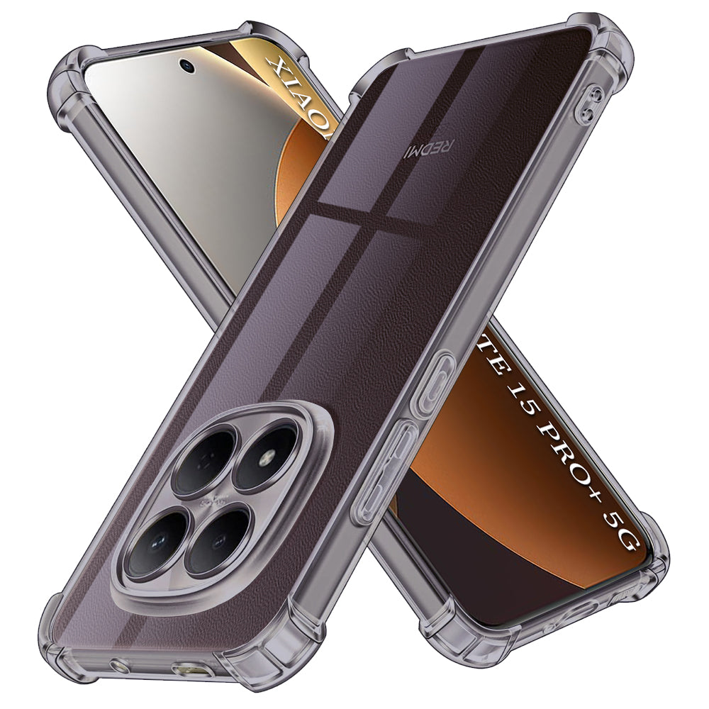 Techsuit - Shockproof Clear Silicone - Xiaomi Redmi Note 15 Pro+ 5G / Poco M8 Pro 5G - Smoke Black