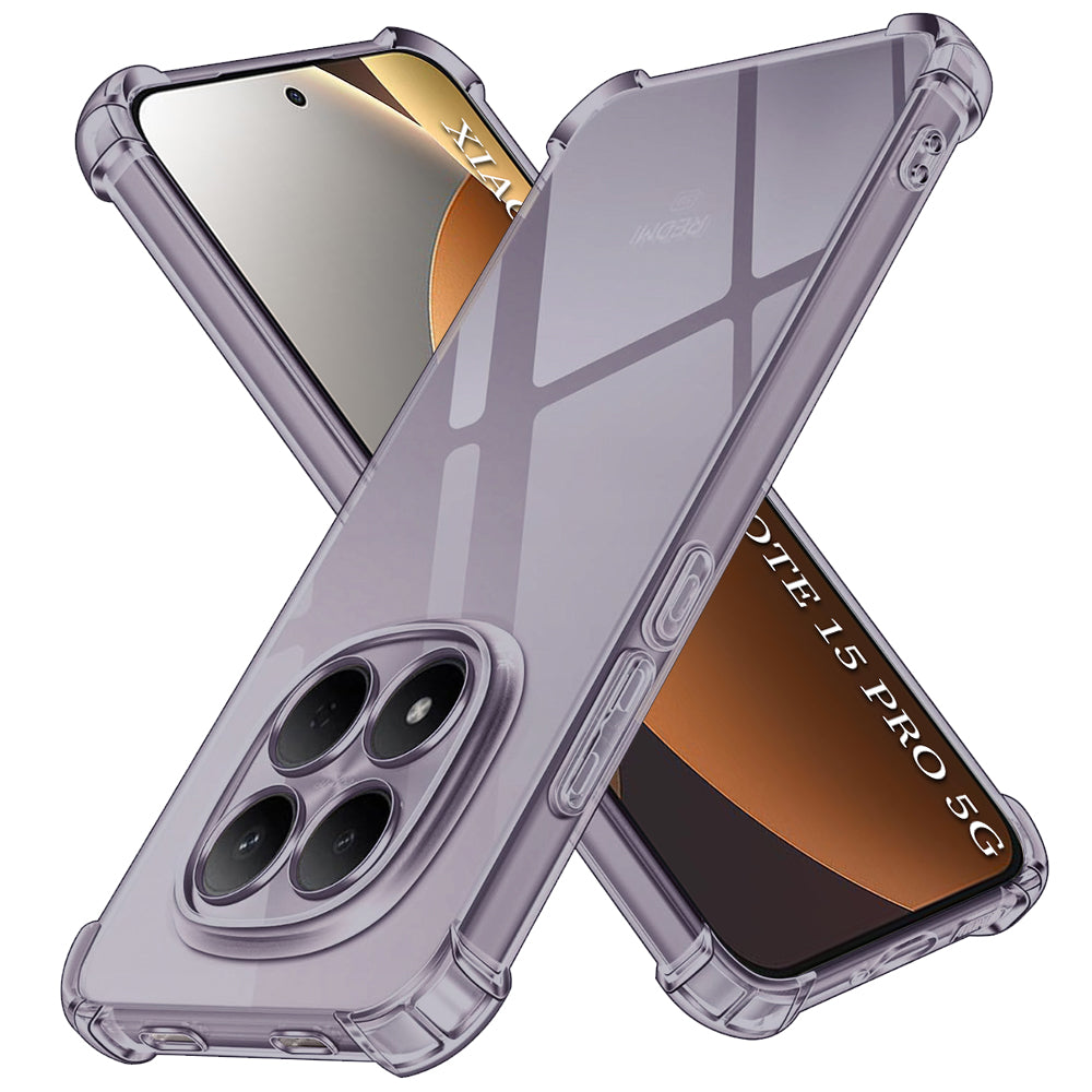 Techsuit - Shockproof Clear Silicone - Xiaomi Redmi Note 15 Pro 5G - Smoke Black
