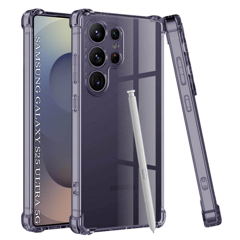 Techsuit - Shockproof Clear Silicone - Samsung Galaxy S25 Ultra - Smoke Black