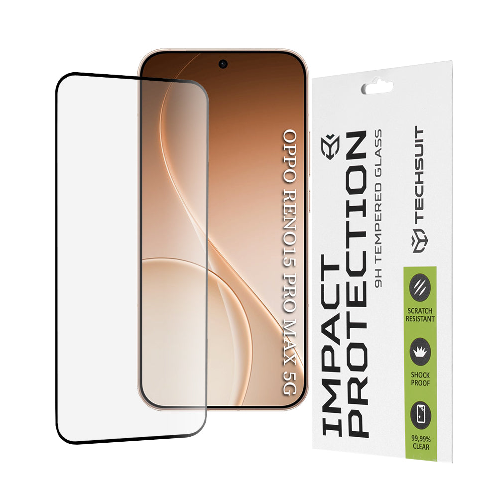 Techsuit - 111D Full Cover / Full Glue Glass - Oppo Reno15 Pro Max - Black