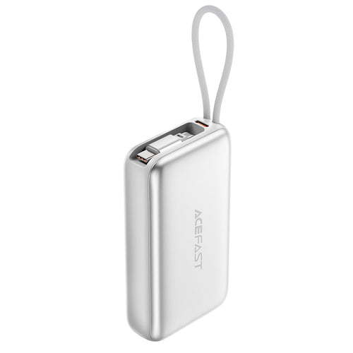 Acefast Baterie externa Acefast (M32), with Telescopic Cable, Type-C, Fast Charge, PD35W, 10000mAh, Argintiu – imagine 2