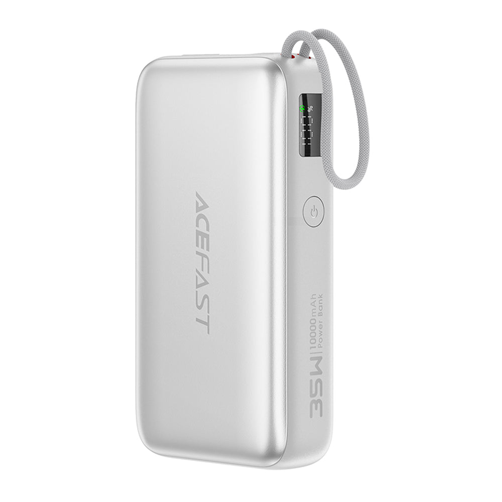 Acefast Baterie externa Acefast (M32), with Telescopic Cable, Type-C, Fast Charge, PD35W, 10000mAh, Argintiu