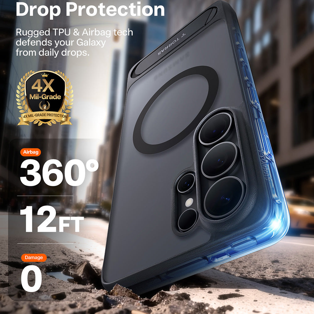 Torras Husa de protectie Torras Pstand compatibil cu Samsung Galaxy S26 Ultra, Negru – imagine 3